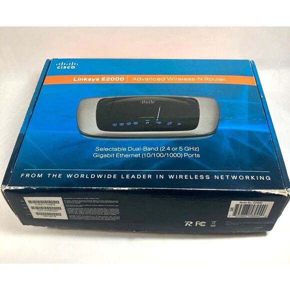 Linksys E2000 Advanced Wireless-N Router Cisco Dual-Band Gigabit Ethernet Ports - Picture 1 of 11